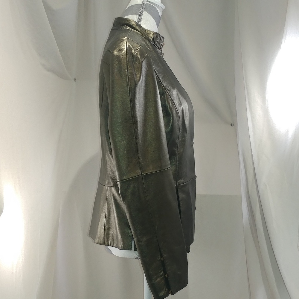 Worth. Metallic Leather Jacket - Picture 2 of 8